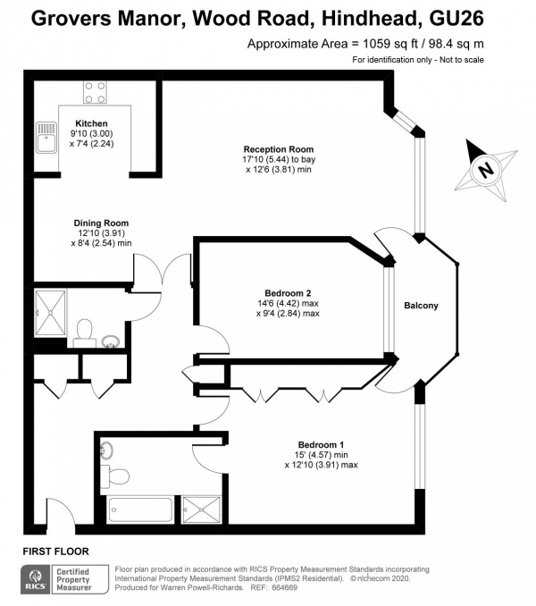 Floor Plan Image for 2 Bedroom Apartment for Sale in Wood Road, Hindhead