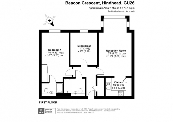 Floor Plan Image for 2 Bedroom Apartment for Sale in Beacon Crescent, Hindhead