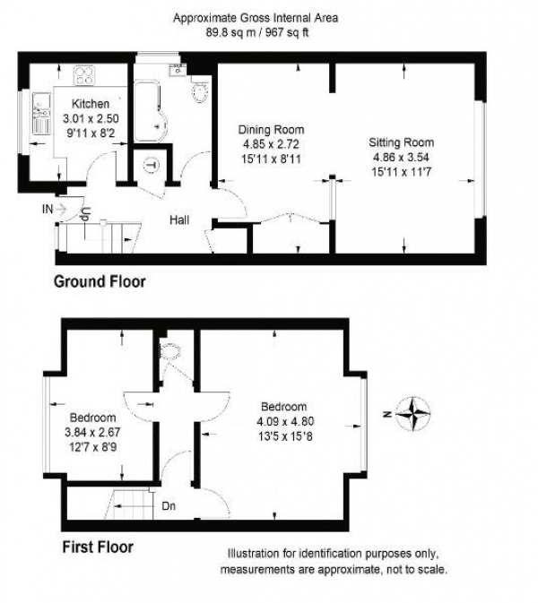 Floor Plan Image for 2 Bedroom Maisonette for Sale in The Square, Headley Road, Grayshott