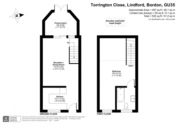 Floor Plan Image for 1 Bedroom Terraced House to Rent in Torrington Close, Lindford