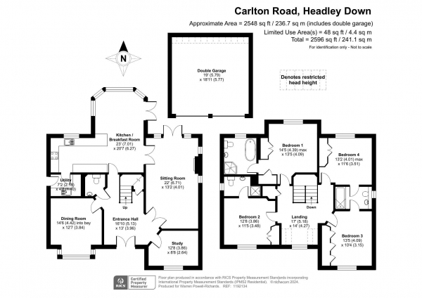 Floor Plan Image for 4 Bedroom Detached House for Sale in Carlton Road, Headley Down