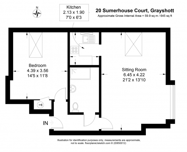 Floor Plan Image for 1 Bedroom Retirement Property for Sale in Headley Road, Grayshott