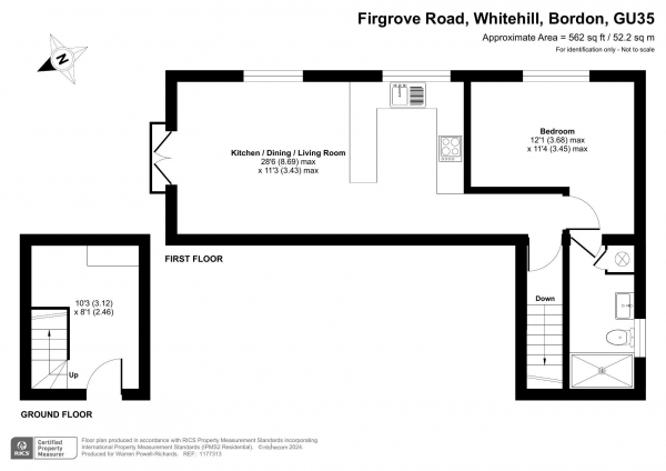 Floor Plan Image for 1 Bedroom Flat to Rent in Firgrove Road, Whitehill