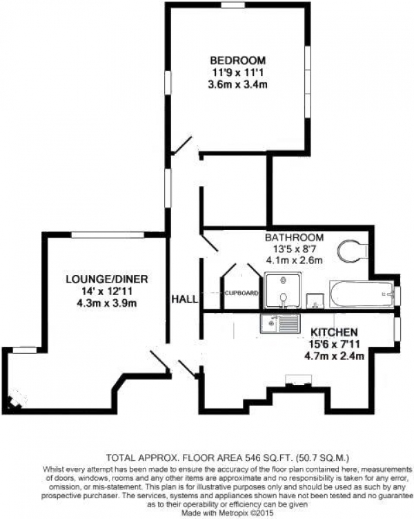 Floor Plan Image for 1 Bedroom Flat to Rent in Tower Road, Hindhead