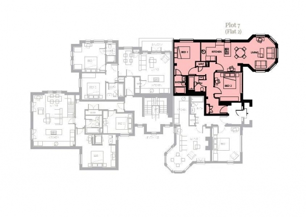 Floor Plan Image for 2 Bedroom Ground Flat to Rent in Tower Road, Hindhead