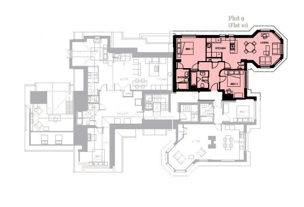 Floor Plan Image for 2 Bedroom Flat to Rent in Tower Road, Hindhead