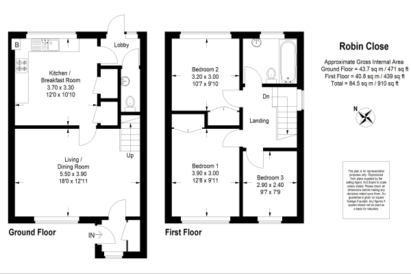 Floor Plan Image for 3 Bedroom Terraced House to Rent in Alton