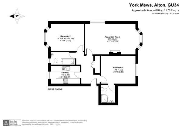 Floor Plan Image for 2 Bedroom Flat to Rent in Alton