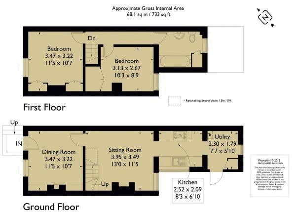 Floor Plan Image for 2 Bedroom End of Terrace House to Rent in Alton