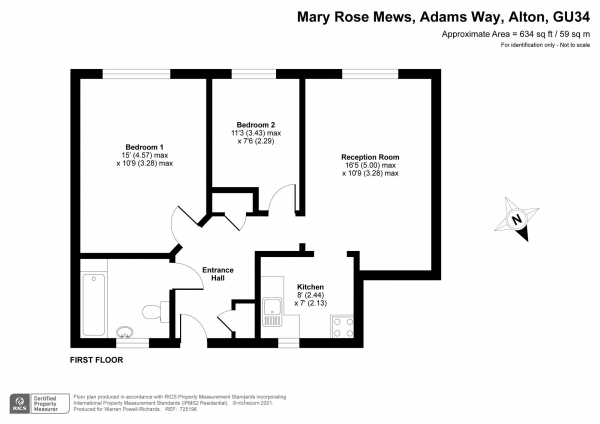 Floor Plan Image for 2 Bedroom Retirement Property for Sale in Mary Rose Mews, Adams Way, Alton, Hampshire