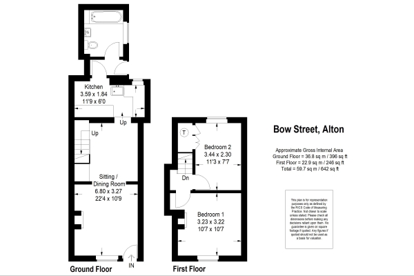 Floor Plan Image for 2 Bedroom Cottage to Rent in Alton