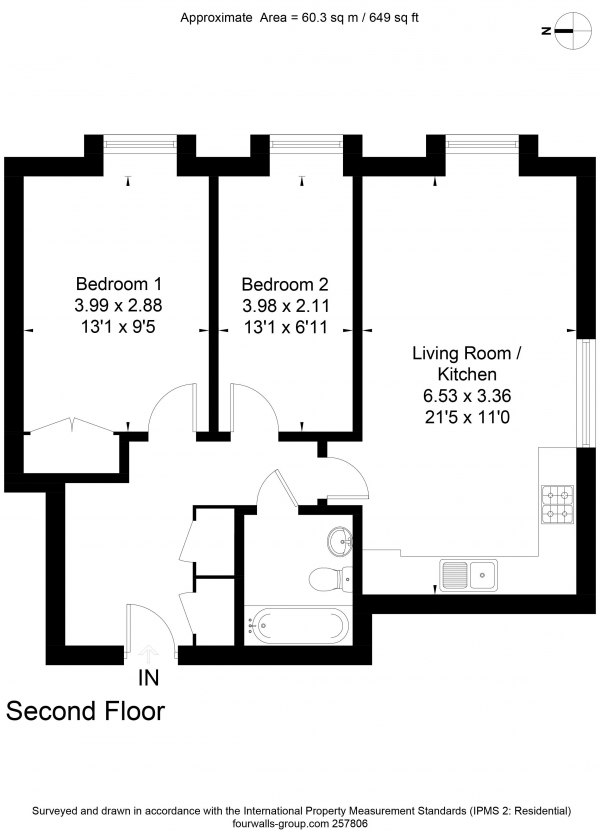 Floor Plan Image for 2 Bedroom Apartment for Sale in Liphook - Communal grounds - Video tour available