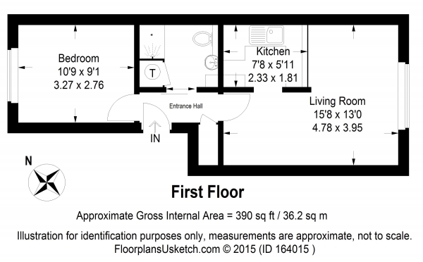 Floor Plan Image for 1 Bedroom Apartment to Rent in Adams Way, Alton