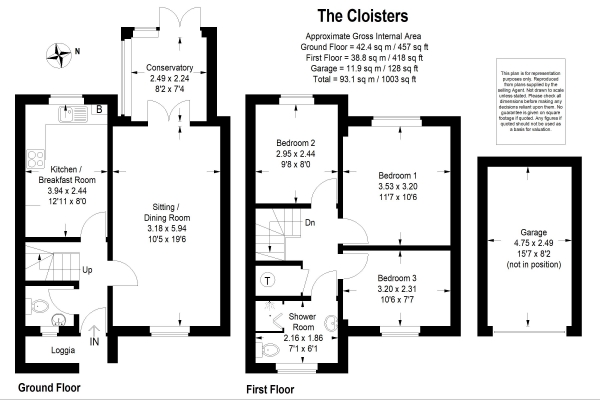 Floor Plan Image for 3 Bedroom Mews to Rent in Alton