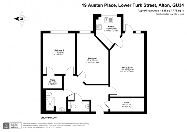Floor Plan Image for 2 Bedroom Retirement Property for Sale in Alton town centre