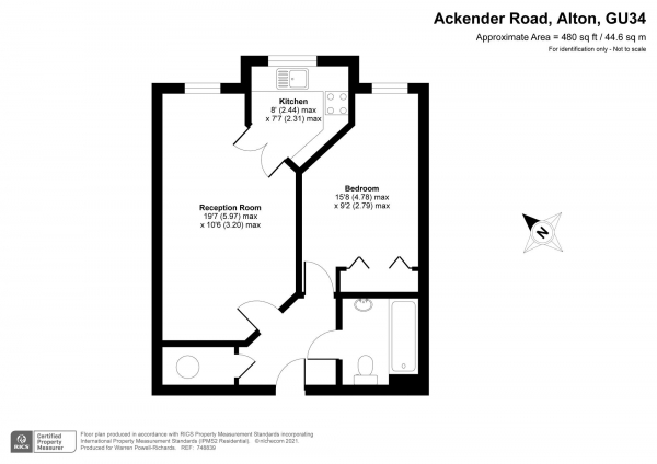 Floor Plan Image for 1 Bedroom Retirement Property for Sale in Willow Court, Ackender Road, Alton, Hampshire