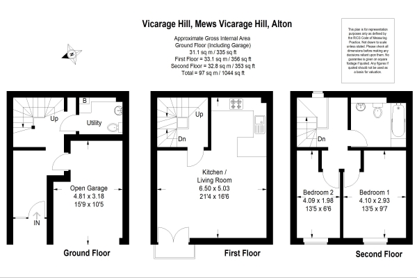 Floor Plan Image for 2 Bedroom Town House to Rent in Alton