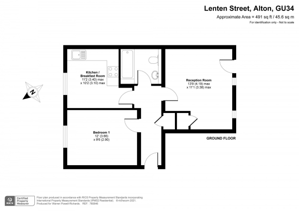 Floor Plan Image for 1 Bedroom Apartment to Rent in Lenten Street, Alton