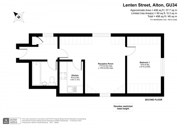 Floor Plan Image for 1 Bedroom Apartment to Rent in Lenten Street, Alton