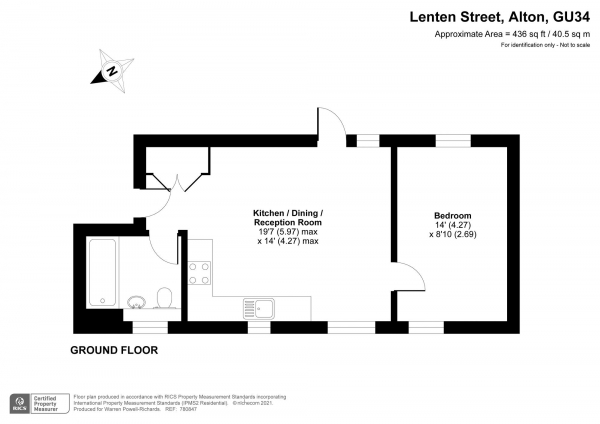 Floor Plan Image for 1 Bedroom Apartment to Rent in Lenten Street, Alton