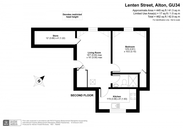 Floor Plan Image for 1 Bedroom Apartment to Rent in Lenten Street, Alton