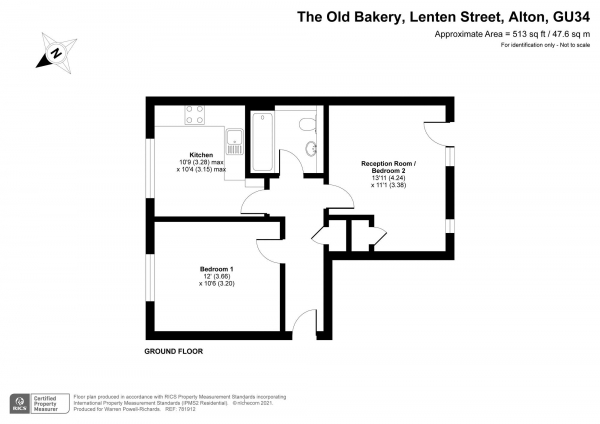 Floor Plan Image for 1 Bedroom Apartment to Rent in Lenten Street, Alton