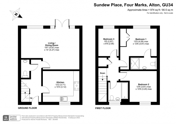 Floor Plan Image for 3 Bedroom Semi-Detached House for Sale in Four Marks