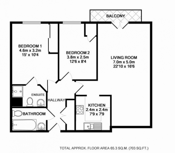 Floor Plan Image for 2 Bedroom Apartment for Sale in The Lamports, Paper Mill Lane, Alton, Hampshire