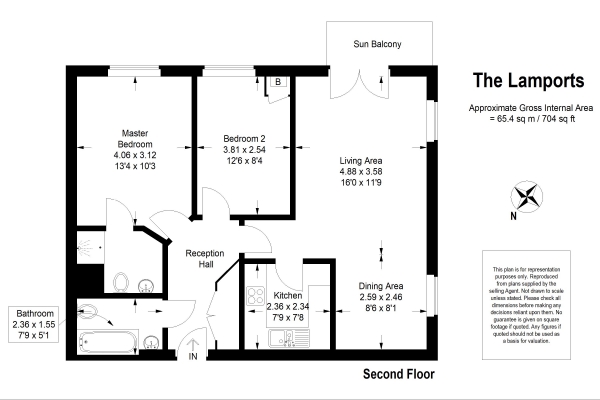 Floor Plan Image for 2 Bedroom Apartment for Sale in Beside the Wey Stream, The Lamports - Near Alton Station