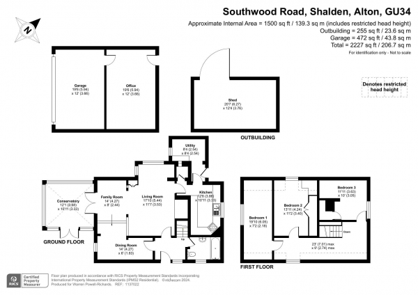 Floor Plan for 3 Bedroom Property for Sale in Shalden village, Shalden, GU34, 4DX -  &pound925,000