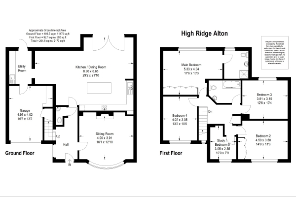 Floor Plan Image for 5 Bedroom Detached House for Sale in Highridge, Alton, Hampshire