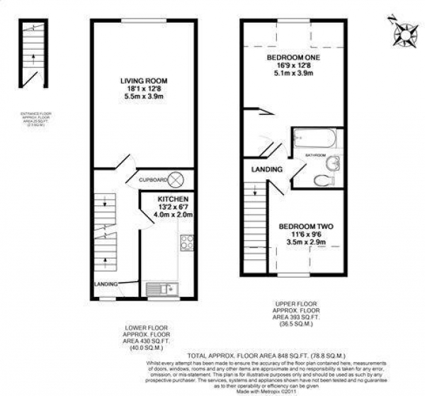 Floor Plan Image for 2 Bedroom Maisonette to Rent in Waterside Court, Alton