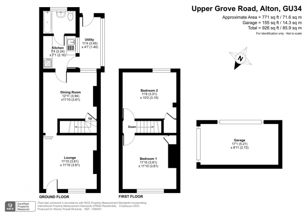 Floor Plan Image for 2 Bedroom End of Terrace House for Sale in Upper Grove Road, Alton