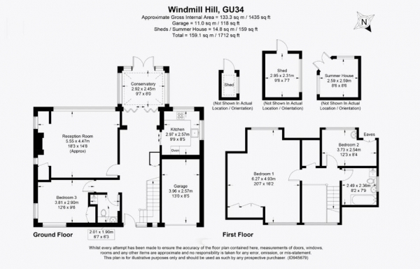 Floor Plan Image for 3 Bedroom Detached House for Sale in Windmill Hill, Alton