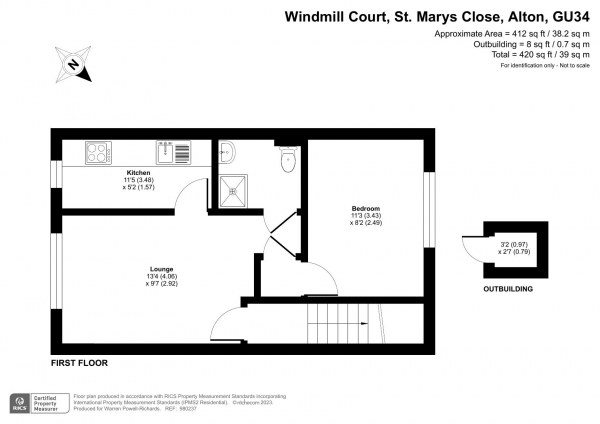 Floor Plan Image for 1 Bedroom Retirement Property for Sale in Windmill Court, Alton, Hampshire