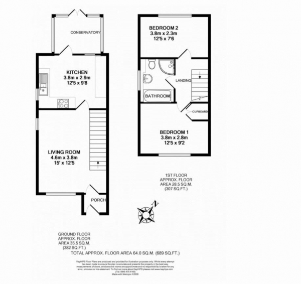 Floor Plan Image for 2 Bedroom Semi-Detached House for Sale in Holybourne, Alton, Hampshire