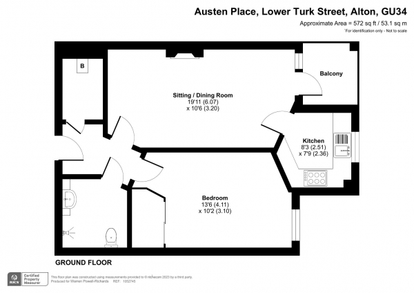 Floor Plan Image for 1 Bedroom Retirement Property for Sale in Austen Place, Lower Turk Street, Alton, Hampshire