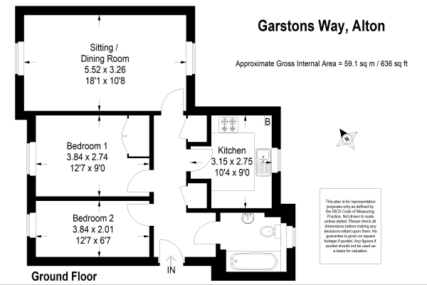 Floor Plan Image for 2 Bedroom Apartment to Rent in Alton