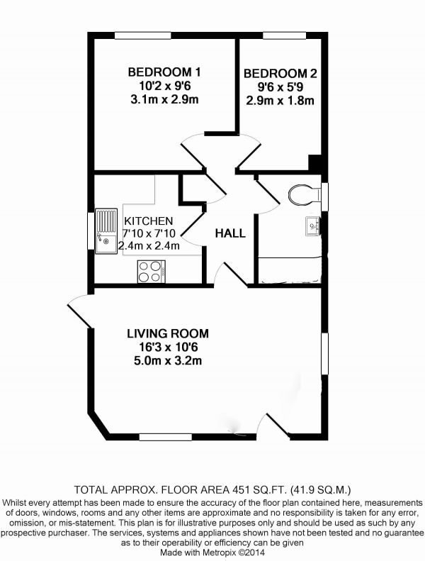 Floor Plan Image for 2 Bedroom Ground Flat to Rent in Mount Pleasant Road, Alton