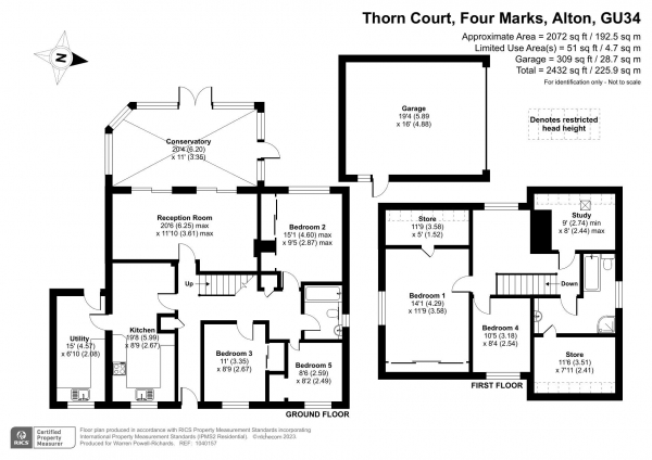 Floor Plan for 5 Bedroom Detached House for Sale in Four Marks, Four Marks, GU34, 5BY - Offers in Excess of &pound650,000