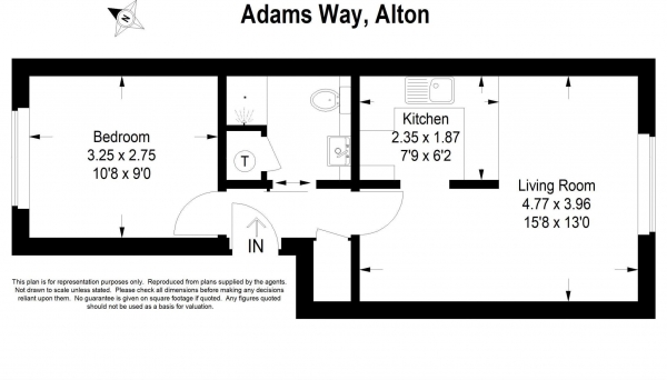 Floor Plan Image for 1 Bedroom Ground Flat for Sale in Adams Way, Alton