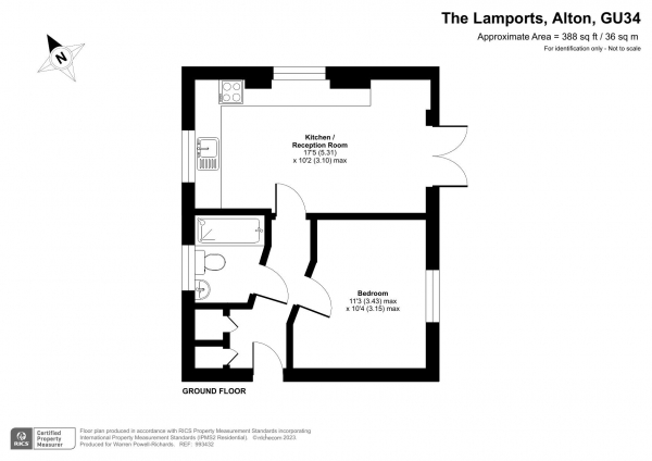 Floor Plan Image for 1 Bedroom Apartment to Rent in The Lamports, Alton