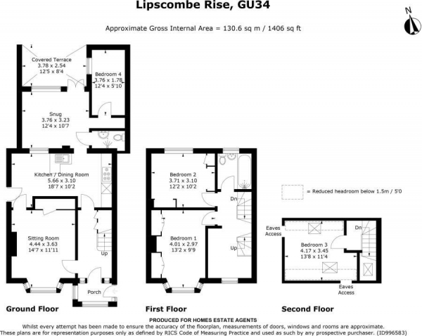 Floor Plan Image for 4 Bedroom Terraced House for Sale in Lipscombe Rise, Alton