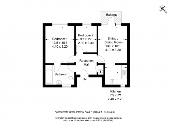 Floor Plan Image for 2 Bedroom Retirement Property for Sale in Adams Way, Alton