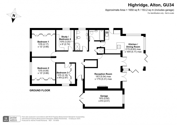 Floor Plan Image for 4 Bedroom Bungalow for Sale in Highridge, Alton