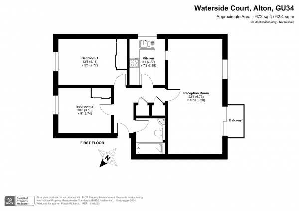 Floor Plan Image for 2 Bedroom Flat for Sale in Waterside Court, Alton