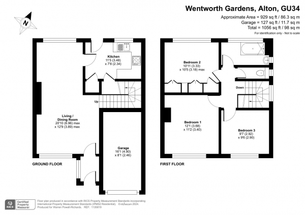 Floor Plan Image for 3 Bedroom Semi-Detached House for Sale in Wentworth Gardens, Alton