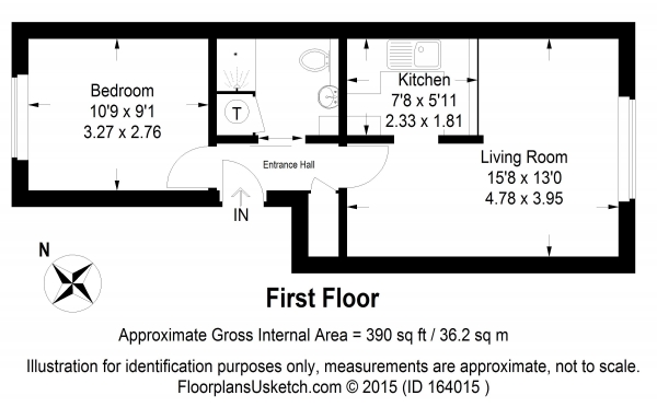 Floor Plan Image for 1 Bedroom Flat to Rent in Adams Way, Alton, Hampshire