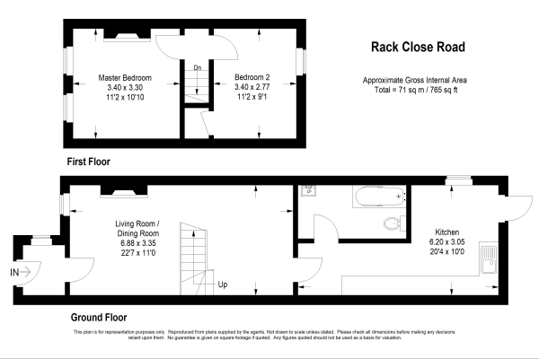 Floor Plan Image for 2 Bedroom Cottage to Rent in Lime Tree Cottage Rack Close Road