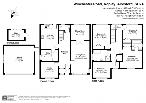 Floor Plan for 4 Bedroom Detached House for Sale in Ropley, Ropley, SO24, 0BS -  &pound750,000